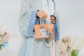汉服小姐姐手包难选？古风猫咪印花口金包，可爱百搭汉服绝佩图片