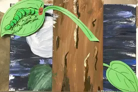 创意美术教学：立体画——好饿的毛毛虫图片