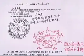 二次元又背锅了，做不出题在试卷上画魔法阵，被化学老师轻松反击图片