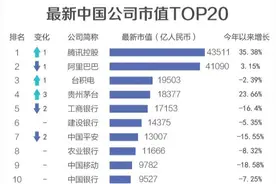 中国公司市值500强出炉：腾讯第一、阿里第二，第三万万想不到图片