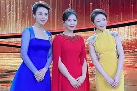 张蕾的“奶白肌”真抢眼，穿蓝色长裙好白嫩，一旁的刘涛都变配衬图片