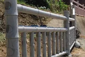 赣州仿竹围栏，赣州仿竹护栏，赣州仿竹栏杆厂家斜坡简易安装方法图片