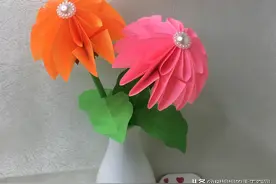 花艺折纸：重瓣小丽花，只需要8个圆形图片