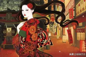 日本美人画：源远流长的和服美术，水粉画中的和服丽人图片