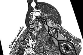 最简单的笔画，组合繁复美丽的图案，这样的装饰画你也可以图片