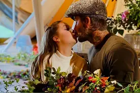 贝克汉姆跟女儿嘴对嘴亲吻又被喷惨了，这到底是爱还是变态？图片