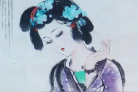 子云国画    四大美女 之《西施浣纱》图片