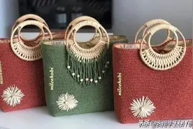 「针织作品」编织的包包，手柄设计的真漂亮！图片