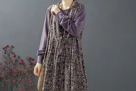 降温后，换上一件“文艺风”满满的棉麻裙出游，简直太美太慵懒图片