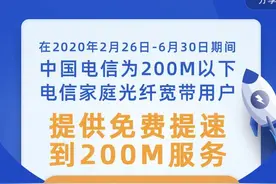 宽带免费提速到200M 中国电信官方提速 长期有效图片