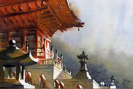 “危楼高百尺，手可摘星辰”水天相接~水彩艺术恐惊天上人！图片