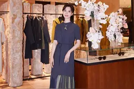 气质女神陈数太会穿，深灰套装长裙端庄优雅，高级里透着时尚感图片