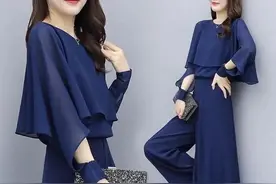 连衣裙不吃香了，现主流这“阔腿裤套装”，上身洋气显瘦，特好看图片