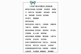 小学二年级语文词语拓展AB格式、描写春天、鲜花、颜色等的成语图片