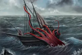 海洋中的巨型头足类生物-巨乌贼图片
