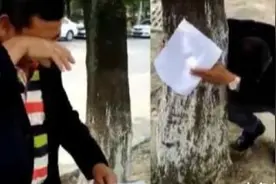 教练也有今天啊！学员考科三全挂科，教练崩溃抱大树痛哭图片