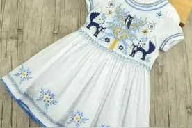 「布艺作品」36款简洁清爽的儿童刺绣棉布连衣裙图片