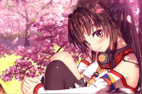 动漫图片：少女配樱花，这是恋爱的季节！图片