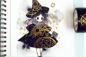 可爱的魔法少女，一组好看又有创意的胶带拼贴插画作品图片