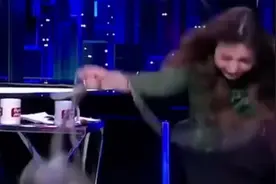埃及一名女主持人采访时遭猴子“猛烈”攻击，被猴子吓到花容失色仓皇逃走图片