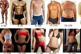 男女体脂对照图，看看你是哪一种？图片