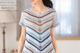 「针织图解」多彩V字型短袖衫，款式和花纹都好看图片