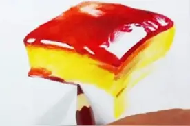 彩铅教程：食欲饱满的红烧肉图片