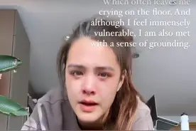 钟丽缇大女儿晒视频，跪地抱头痛哭情绪崩溃，疑与男友感情生变？图片