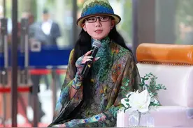 61岁杨丽萍独具东方美，穿孔雀裙仙气还遮肉，配孔雀礼帽真显贵图片