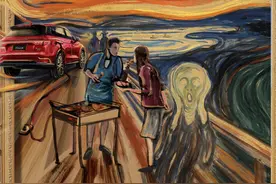 夜幕降临艺术馆中的画会变身，名画《呐喊》竟然是因为“电”到了图片