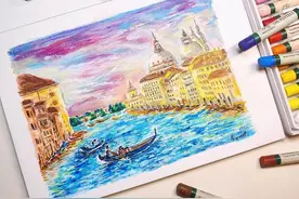 用粗糙的油画棒居然画出这么高级的细节，这技术也是没谁了图片