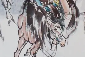 一菲国画《八骏图》图片