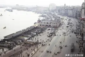 1945年上海老照片：那时的上海已经开始堵车了，香港根本无法比拟图片