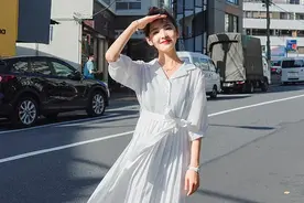 “腰粗”的女生怎么穿连衣裙？建议试试下面6套造型，优雅又显瘦图片
