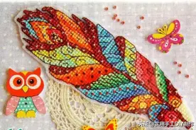 「刺绣图纸」美丽的羽毛和花，绣在抱枕上很漂亮哦图片