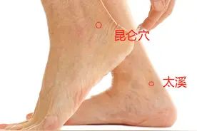 太溪穴，调理肾之阴阳，可以补，也可以泻，作用广泛，常配昆仑图片