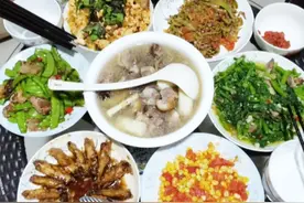 第一次去男友家，这是他们家接待我的饭菜，我感觉我们太合适了图片