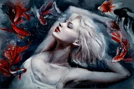 水彩绘画人物，情绪渲染美感，这是水色的魅力图片