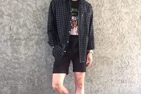 男生“短裤+衬衫”穿搭，帅了一脸！图片
