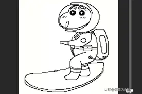 像素画教程：画画很简单，一看就会画的宇航员蜡笔小新图片