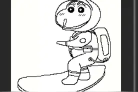 像素画教程：画画很简单，一看就会画的宇航员蜡笔小新图片