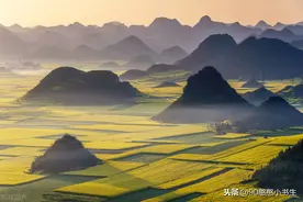 云南罗平油菜花美的很，世界上最大的油菜花海！像山水画图片