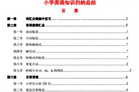 小学英语常用词性完整版归类，关注转发免费领取打印版资料图片