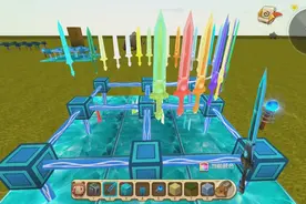 彤彤解说 迷你世界 旋转七彩能量剑制作教程