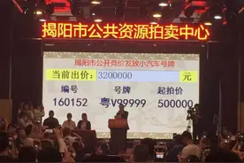广东拍出320万元车牌 相当于黄金价的16倍图片