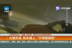 大雾弥漫 轿车撞上“不明障碍物”