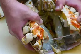 带你看看日本厨师是如何处理巨型龙虾头的，满满都是虾膏，太美味视频封面