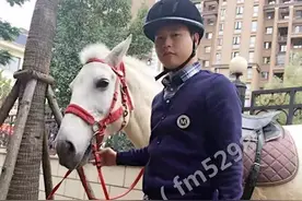 福州男子骑马接儿子放学 买马花1万没被交警拦过图片
