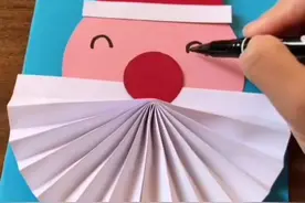 幼儿园手工，圣诞老人剪贴画贺卡。#打call我的内容主场#圣诞视频封面