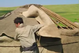 蒙古包，很容易搬迁，三两下拆除就可以搬到另外的地方